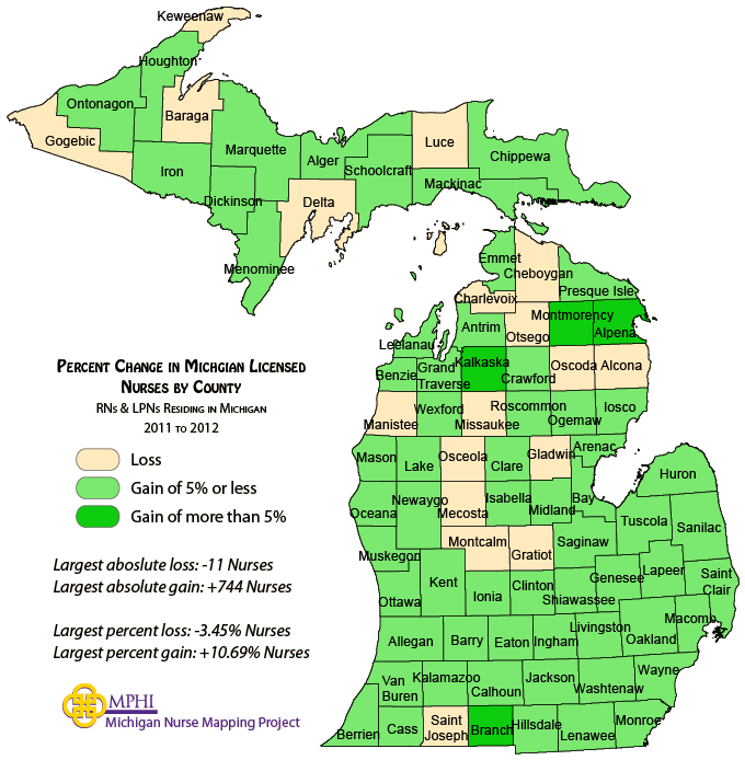 nurses mean age map